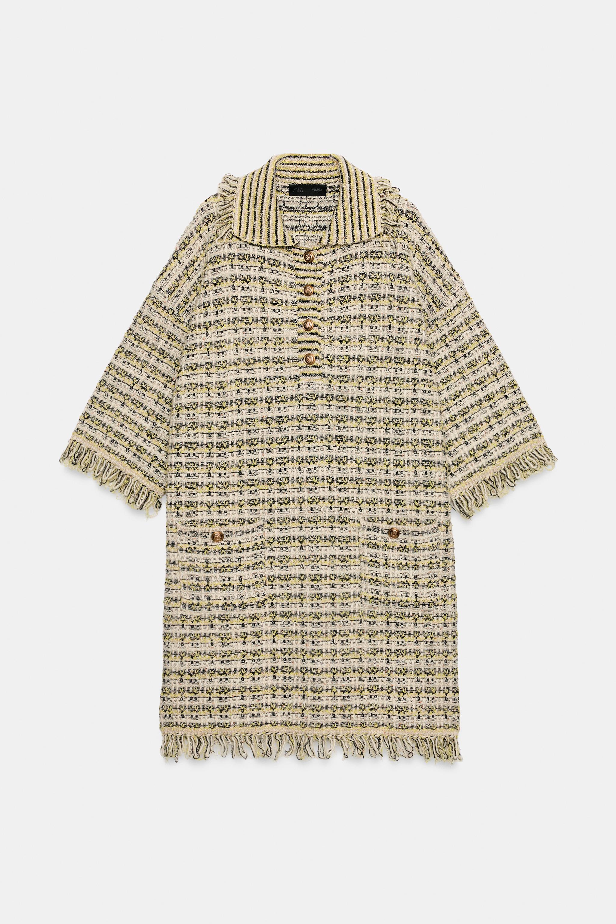 ROBE EN MAILLE STRUCTURÉE EFFRANGÉE